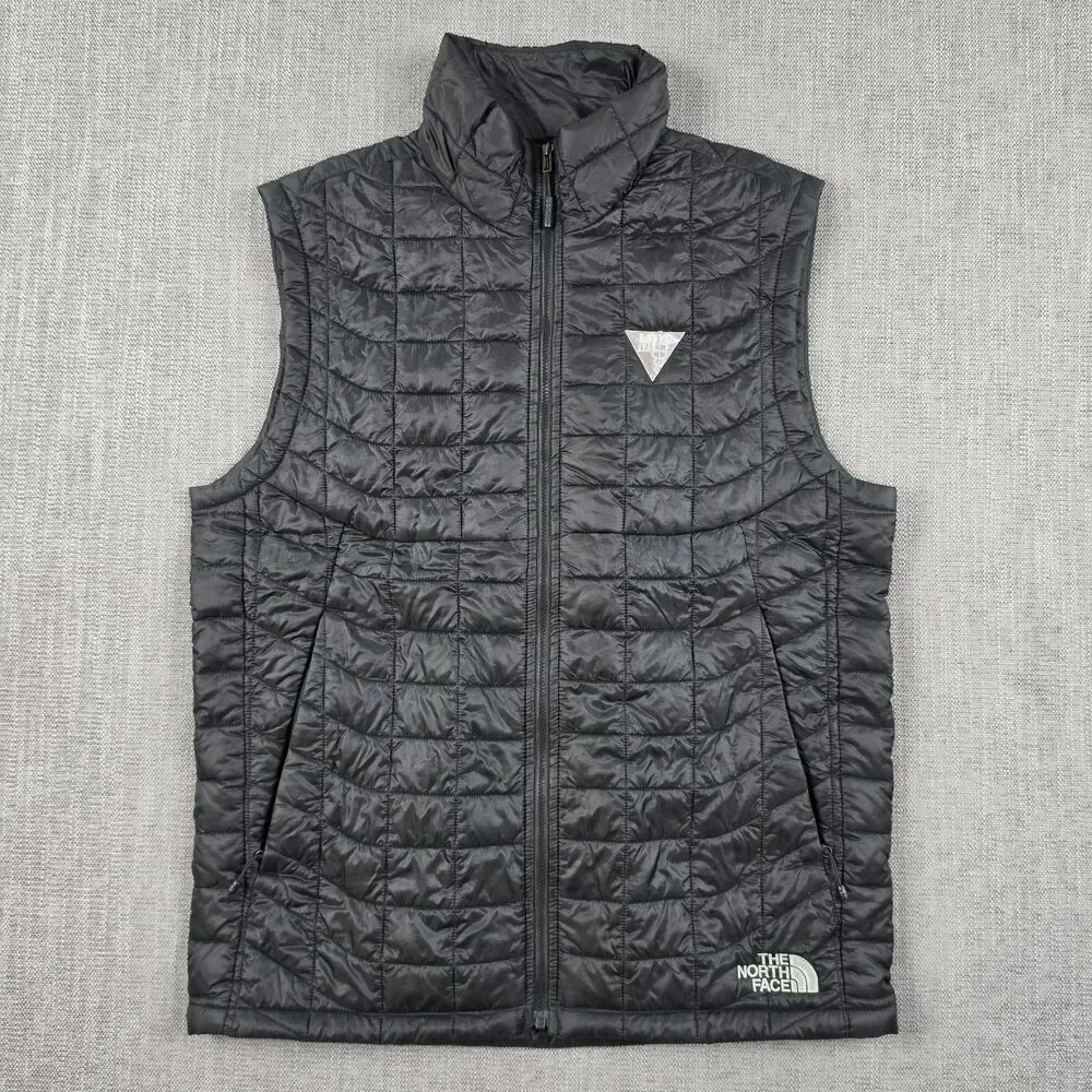 The North Face ThermoBall Eco Vest Mens S Black Puffer Quilted Full Zip Gorpcore